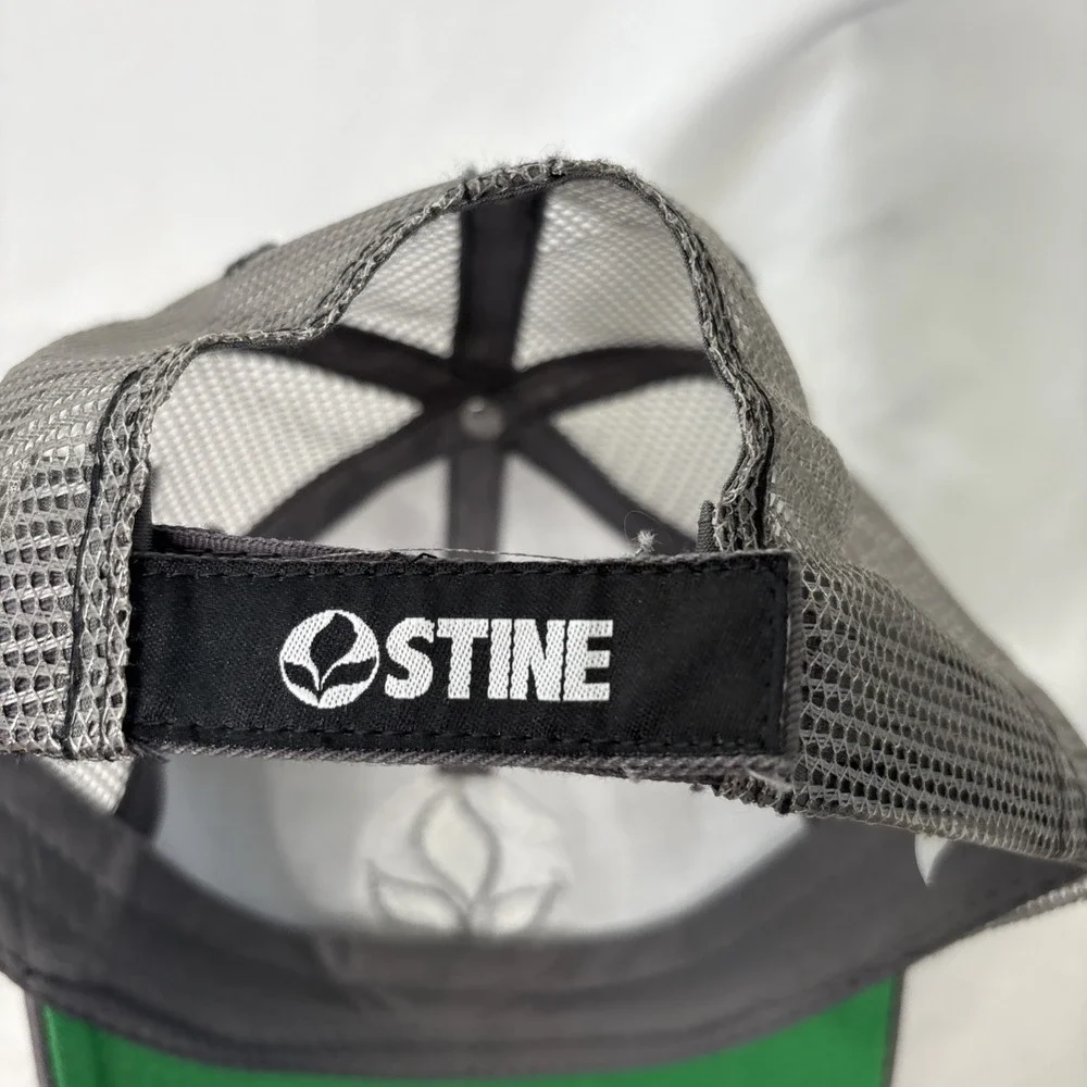 Stine‎ Has Yield Logo Trucker Hat Cap Gray Mesh Hook & Loop Distressed OS